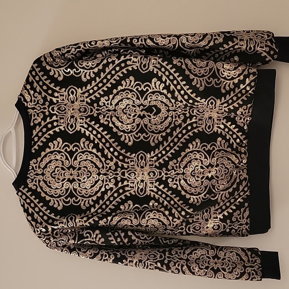 Black and gold sequin sweater - Picture 2 of 2
